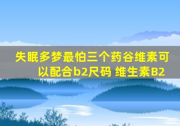 失眠多梦最怕三个药谷维素可以配合b2尺码 维生素B2